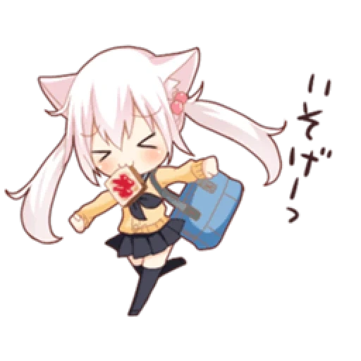 anime neko, chibi anime, anime girl, chibi figures, personnages d'anime