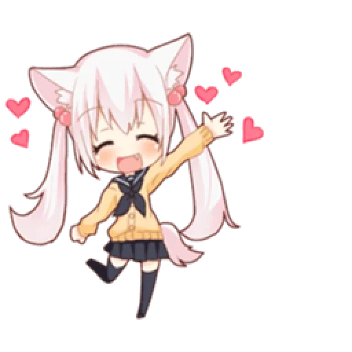 chibi, art chibi, noko akabi, anime neko, chibi figures