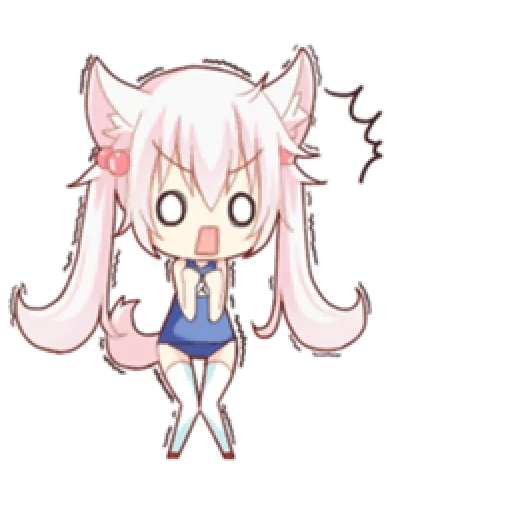 nekopara, art de l'anime, personnages d'anime, anime necopara chibi, le jour du chat d'animation de chibi