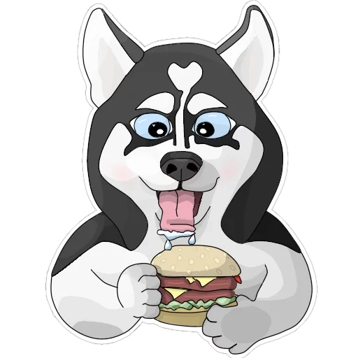 husky, surprised husky, husky cartoon, husky instagram, shy husky