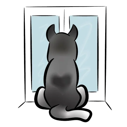 cat zero, the silhouette of a cat, homemade cat, the silhouette of the cat is window