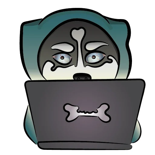 boy, hacker icon, raccoon of the garbage tank