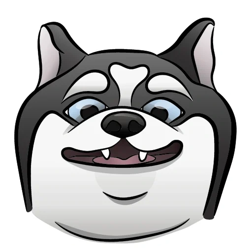 hesky, emoji husky, ikon husky, patch husky, husky pemalu