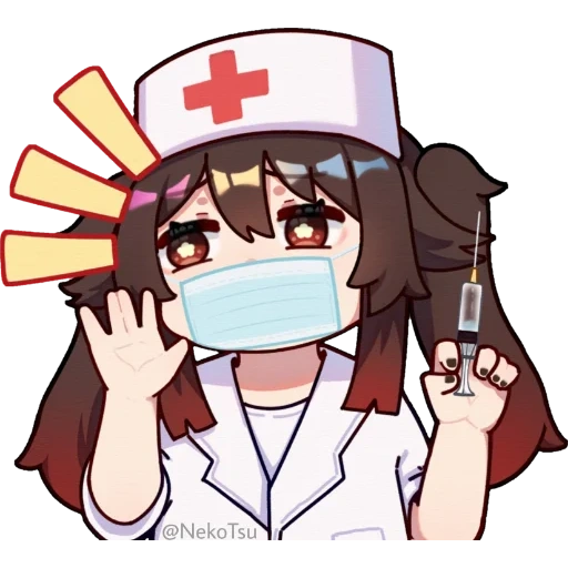 anime, médico de anime, enfermeira de anime, fuukuma gacha life, enfermeira de tevi inaba