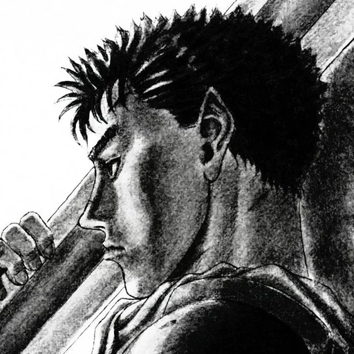 enloquecido, enloquecido, gats berserk, manga berserk, dibujo de berserker