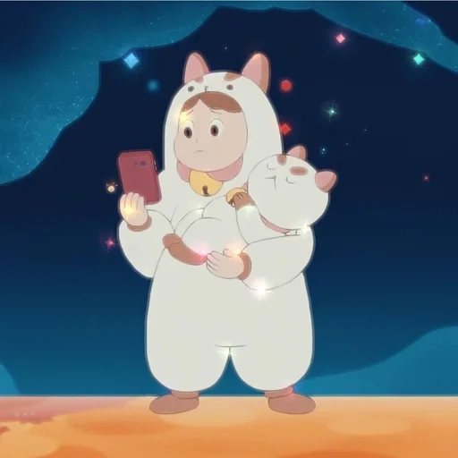 bear, cartoon, puppycat, bipapikate, cheerful bear