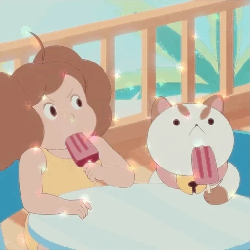 puppycat, summertime, bee puppycat, bee and puppycat 2, b pappicket animation series stills