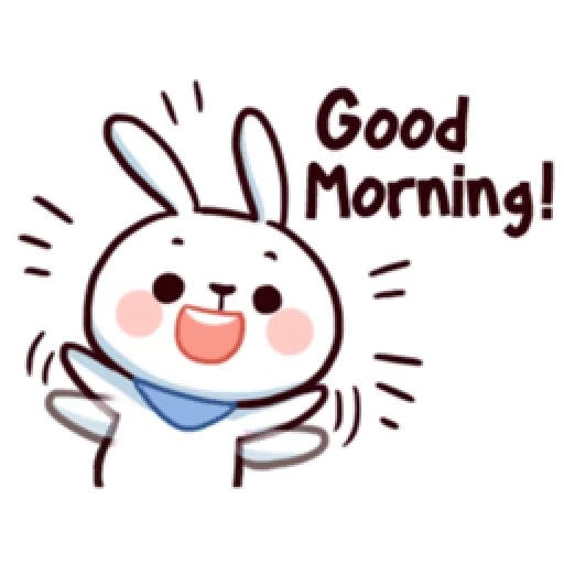 hyper rabbit, aku say good morning, good morning bestie, sanrio good morning, pola selamat pagi yang lucu