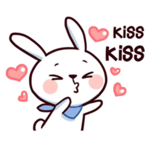 hermoso, conejo, conejito, conejo, liebres de emoticones coreanos
