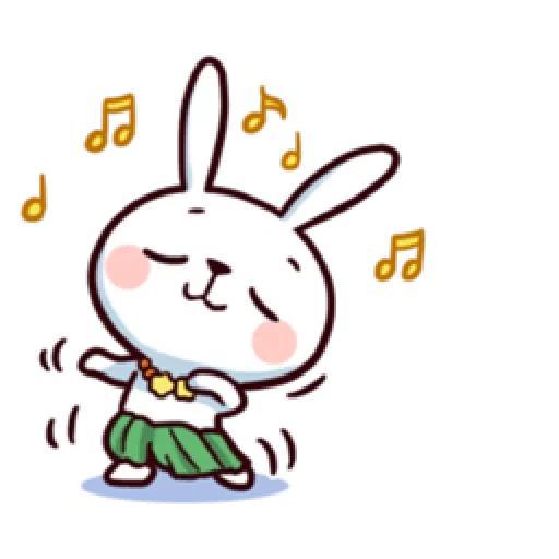 lapin, émoticônes d'anime, lapin dansant, anime smiley lapin, émoticônes coréennes
