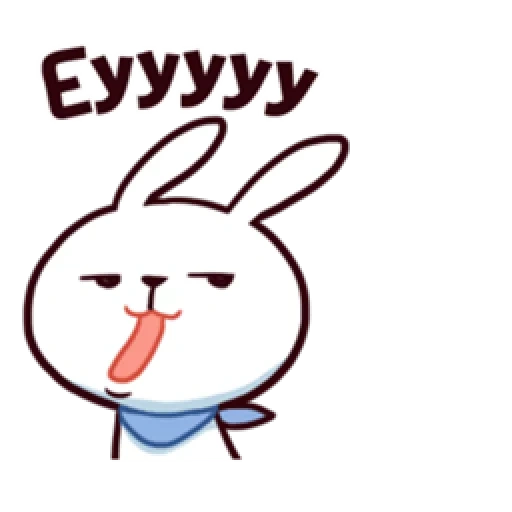 conejo, conejo, conejo sonriente, liebres de emoticones coreanos