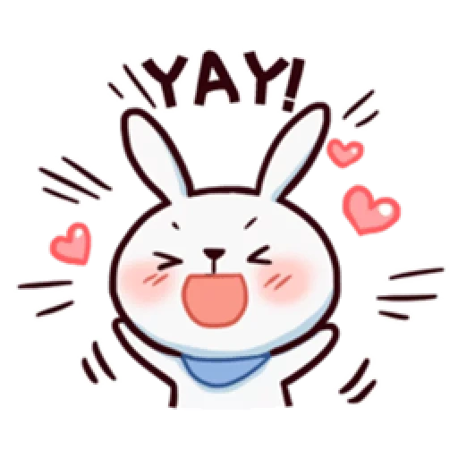 hermoso, conejo, conejo, watsap tiny bunny, liebres de emoticones coreanos
