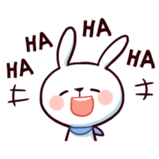lapin, hyper lapin, émoticônes coréennes, bunnies coréens souriants