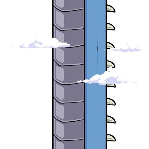 torre, edificio, toppik de agua, edificio, vector de chimenea