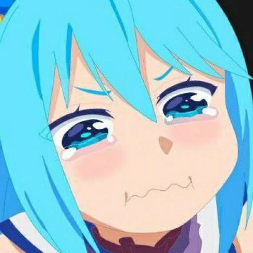 аниме, konosuba, konosuba aqua, аква коносуба, аква коносуба crying