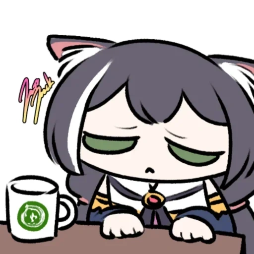 anime neko, kyaru chibi, sad_kyaru_chan, nico animation art