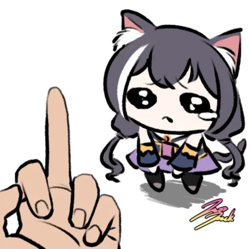 smartphone, animação nyashki, sad_kyaru_chan, telemóvel de arroz vermelho, corone inugami chibi