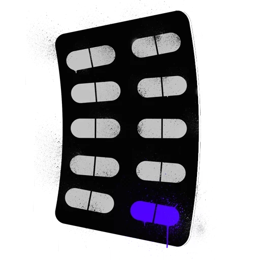 tele2, blister icon, indicator strips icon, the tile of tele2 is blinking, atomized blister vector icon