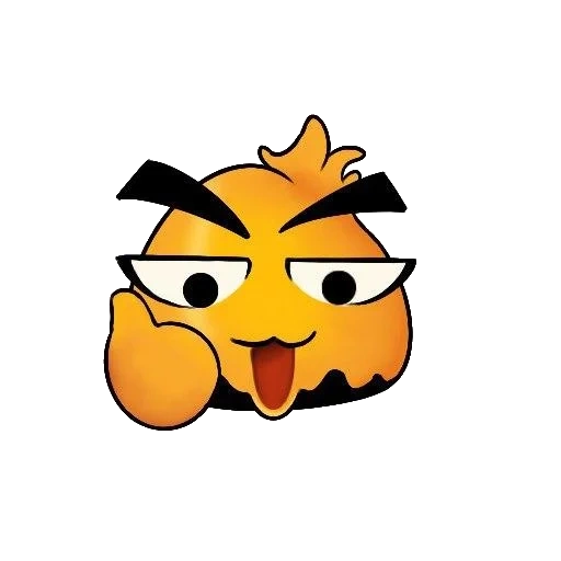 animación, símbolo de expresión, naranja pájaro enojado