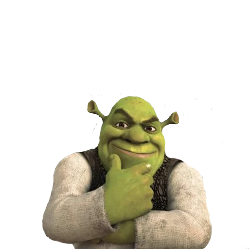 shrek, shrek shrek, gli eroi di shrek, personaggi shrek, shrek su fondo bianco