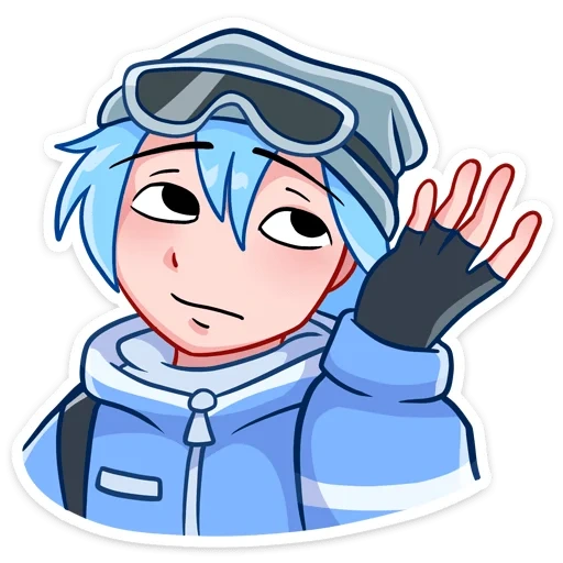 glace, anime, hiver, emoticônes