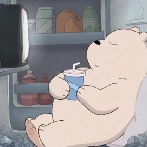 orsi nudi, icebear we bare bears, tutta la verità sugli orsi, orso di ghiaccio noi orsi nudi, frigorifero bianco che nutriamo orsi