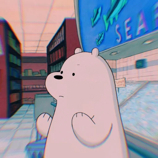 urso polar, toda a verdade sobre o urso, estética we naked bear, ice bear we bare bears, urso de desenho animado coreano