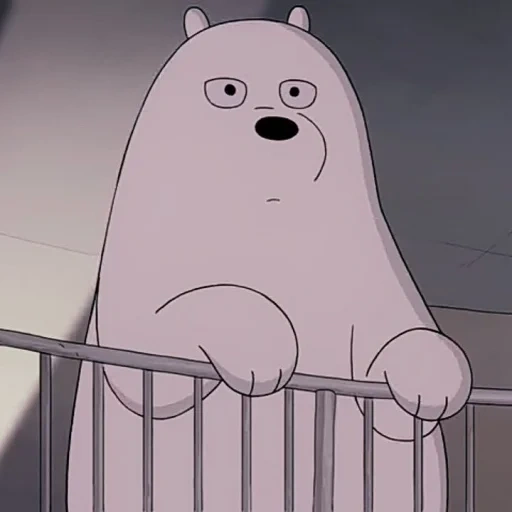the bear is white, the whole truth about bears, white bear with an ax, white all the truth about bears, we bare bears white bear