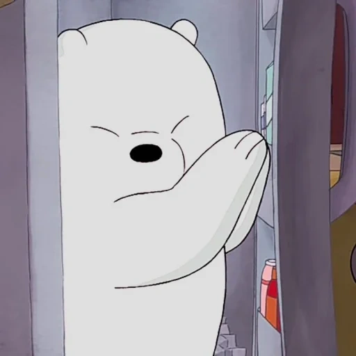 a toy, the bear is cute, the whole truth about bears, white all the truth about bears, ice bear we bare bears raised paws