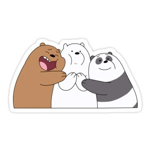 вся правда о медведях, we bare bears стикеры, bare bears, наклейки стикеры, медведь белый