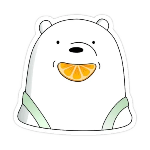 stiker beruang putih, kami bare bears systems, ice bear we bare bears, bear stick, vatsap dengan beruang putih