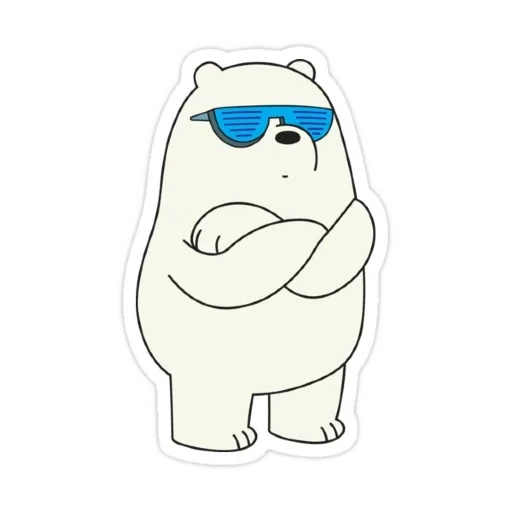медведь белый, стикеры белый медведь, ice bear we bare bears, icebear lizf стикеры, we bare bears наклейки