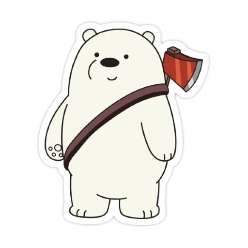 we bare bears белый медведь, we bare bears ice bear, we bare bears стикеры, bare bears, обычные медведи