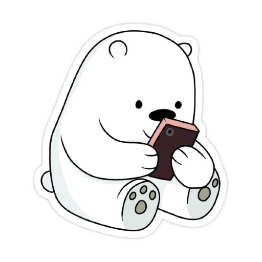 вся правда о медведях, icebear lizf стикеры, кавайный белый мишка, кружка we bare bears ice bear, we bare bears ice bear