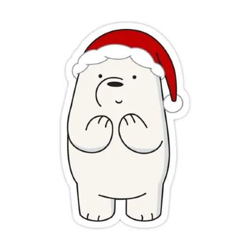 стикеры для телеграм белый медведь новый год, вся правда о медведях, we are bare bears новогодние, медведь милый, we bare bears рождество