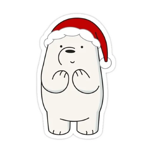 pegatinas para telegramas oso blanco año nuevo, toda la verdad sobre los osos, we somos bar osos año nuevo, oso dulce, we bare bears navidad