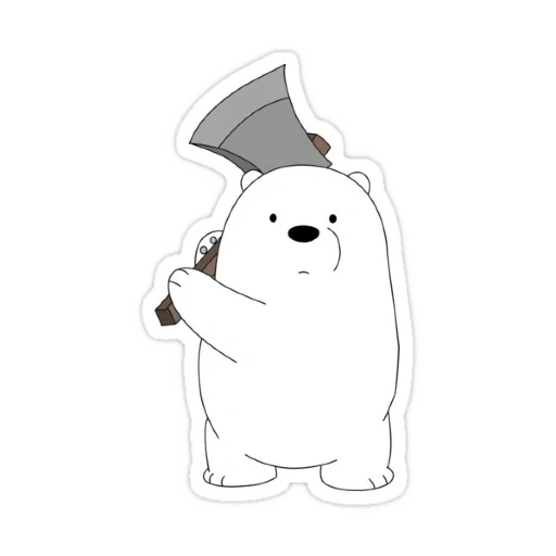 the whole truth about the beads is white with an ax, stickers white bear, white from the whole truth about bears, we bar bears white, the whole truth about beads bely