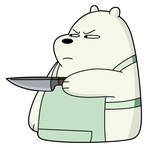 bare bears, we bare bears white sticker, seluruh kebenaran tentang beruang, stiker icebear, anime