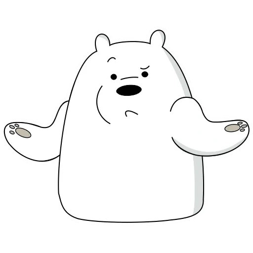 белый медведь, стикеры белый медведь, вся правда о медведях, стикеры белые, ice bear we bare bears