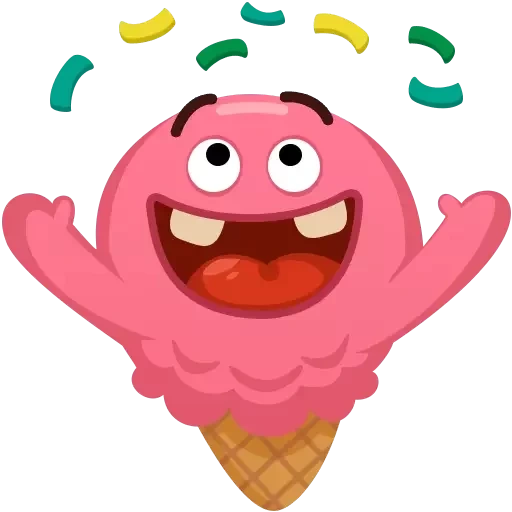 rosa, sorvete, sorvete, adesivo de sorvete