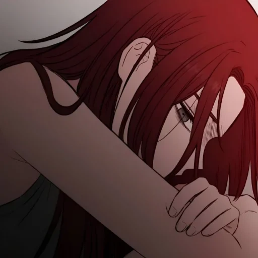 figure, anime lovers, animation art, cartoon animation, a girl with red hair
