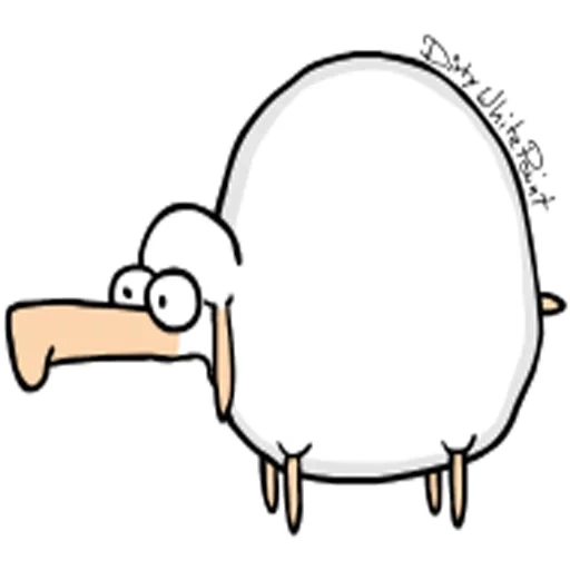 sheep, funny, figure, kiwifruit bird, illustration