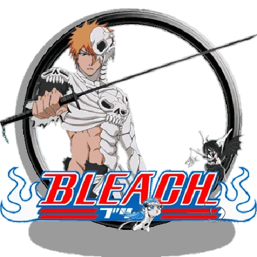 fugaz, logotipo blich, anime de blanqueador, ichigo kurosaki, icono de anime blich