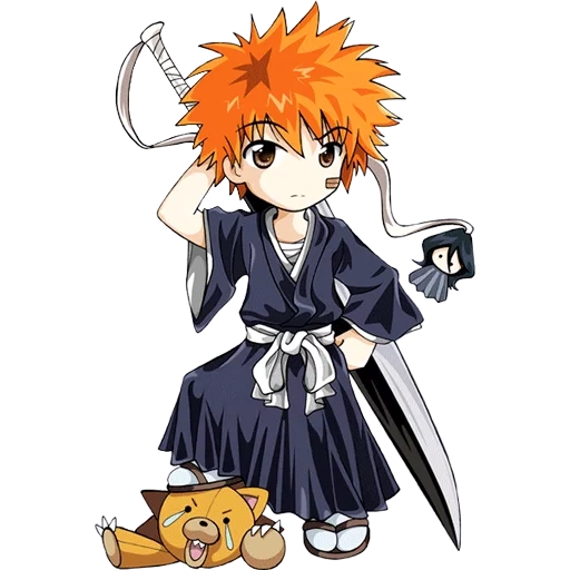 chibi yiwu, kurosaki, blich uma vala parede vermelha, uma vala aberta em chibi, kurosaki yvu chibi