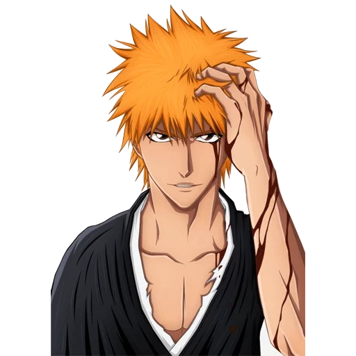 blich, blich kurosaki, ichigo kurosaki, the characters are blic, ichigo kurosaki face