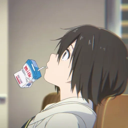 figure, anime boy, boire du jus d'anime, personnages d'anime, anime nishinomiya tamaki