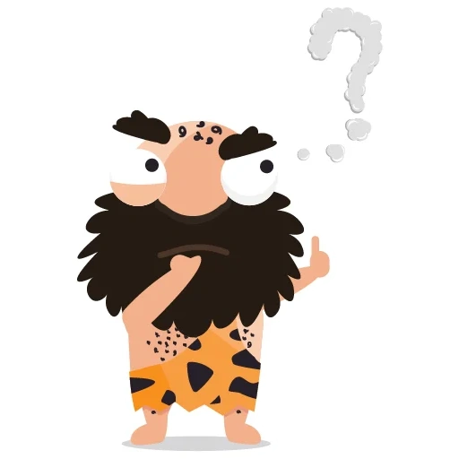 two-dimensional code, neanderthal, neanderthal icon, cartoon caveman