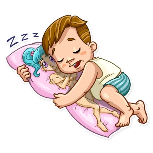 enfant, bébé endormi, enfants mignons, bébé endormi, dessin animé