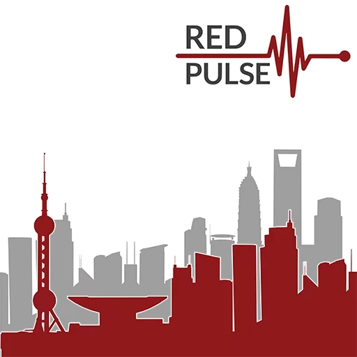 red pulse, pulse company, red city, the outline of the city, the outline of the building is red