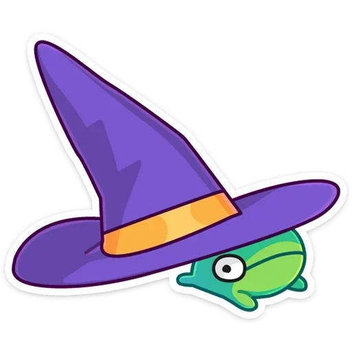 chapeau de sorcière, chapeau de sorcière violet, cartoon de chapeau de sorcière
